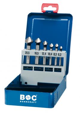 Bohrcraft set verzinkboren HSS in metalen box 6-delig