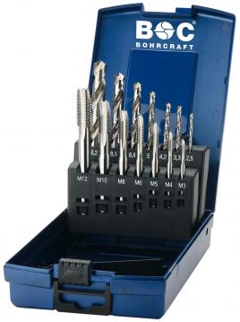 Bohrcraft set doorlopende machinetappen M3-M12 + boren HSS-E