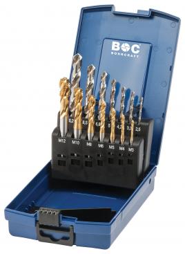 Bohrcraft set blinde machinetappen M3-M12 + boren HSS-E + Tin-coating