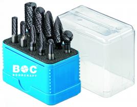Bohrcraft set HM-stiftfrezen 10-delig TiAlN