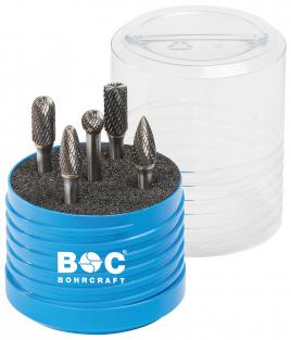 Bohrcraft set HM-stiftfrezen 5-delig