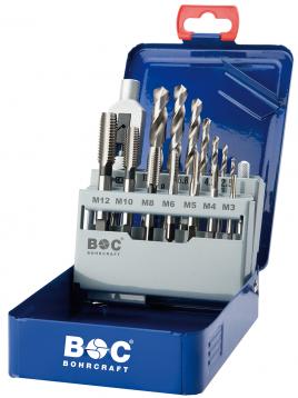 Bohrcraft set korte machinetappen, M3 – M12, HSS-G DIN 352 met spiraalboren