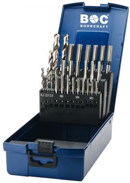 Bohrcraft set handtappen, M3 – M12, HSS-G DIN 352 met spiraalboren