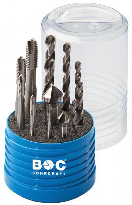 Bohrcraft set machinetappen HSS-E: M4 – M10, spiraalboren en verzinkfrezen
