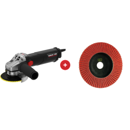 CombiDeal Varilex 1100 haakse slijper + 120 Trimfix Steelfire lamellenschijven