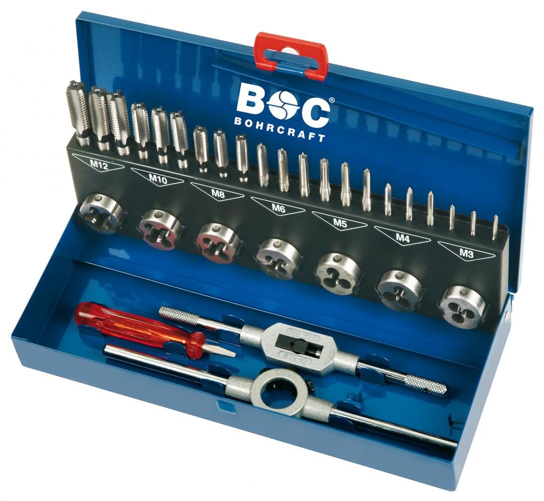 Bohrcraft draadsnijset, M3 – M12, combi-versie 25 x 9