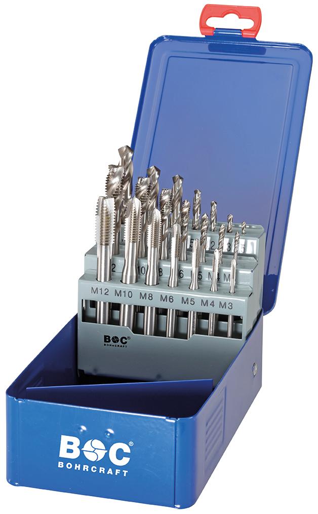 Bohrcraft set machinetappen HSS-E M3 – M12 met spiraalboren