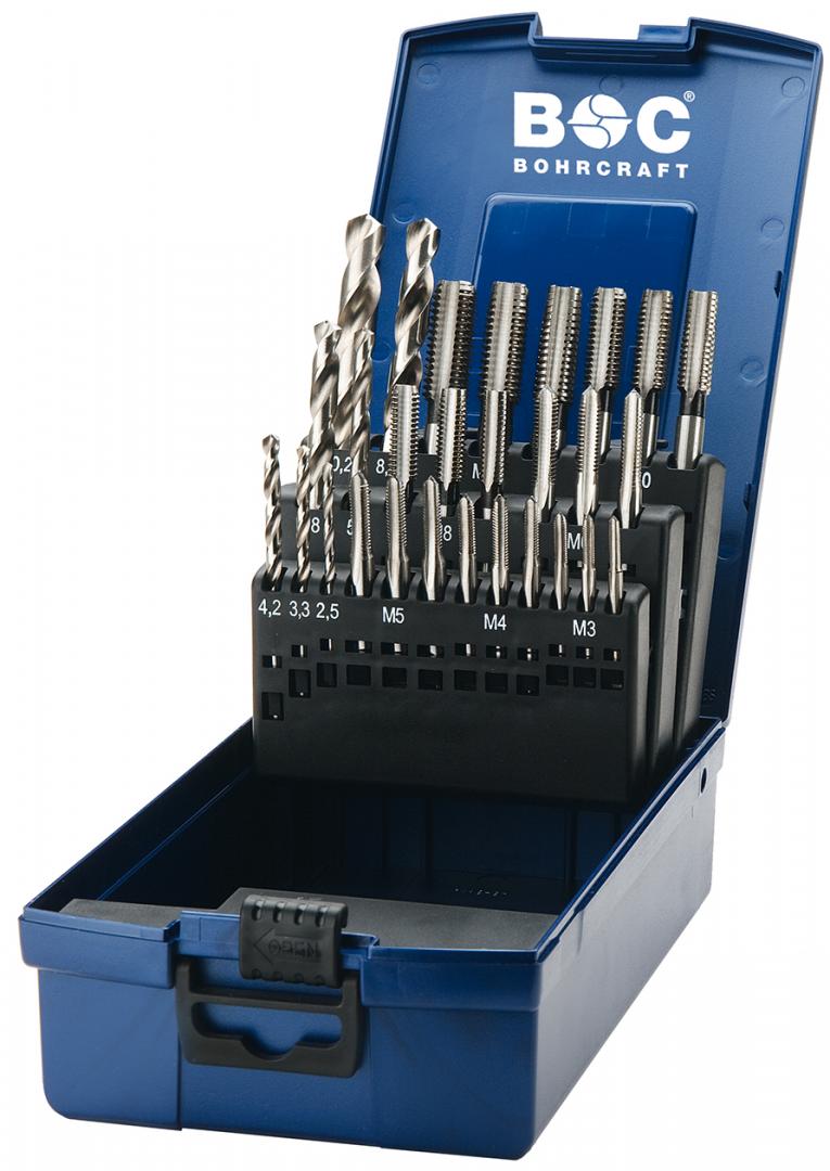 Bohrcraft set handtappen links DIN 352 + DIN 338/GK12-K