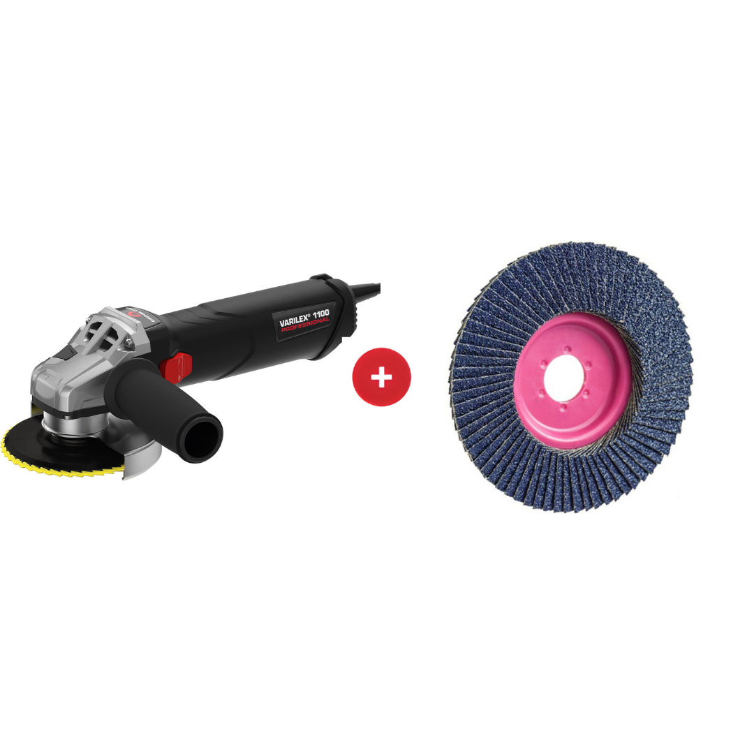 CombiDeal Varilex 1100 haakse slijper + 120 Magnum Fillet Weld lamellenschijven